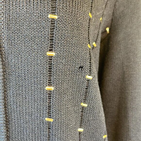 St John Sport Discreet Flaws Cardigan Gold Tone Beading SZ "P" See Photos - Picture 8 of 12